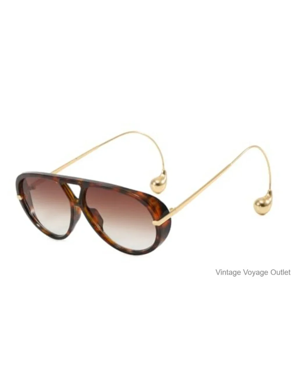 Oversized Retro Aviator Sunglasses for Women Metal Frame UV400 Protection
